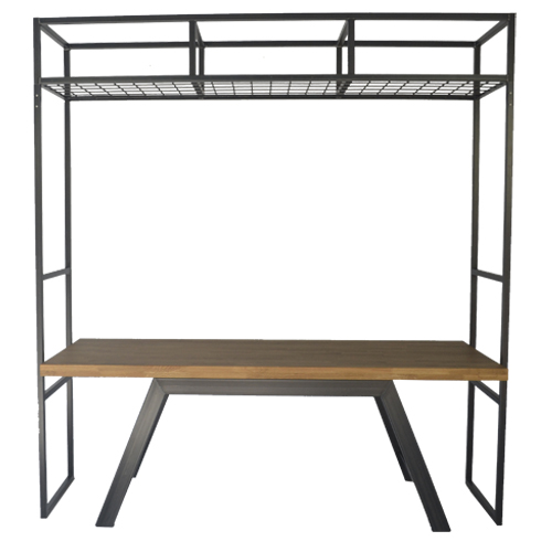frame met dinertafel Steel Oak, bovenblad hout 216x80cm hoogte 235cm frame met dinertafel Steel Oak, bovenblad hout 216x80cm hoogte 235cm