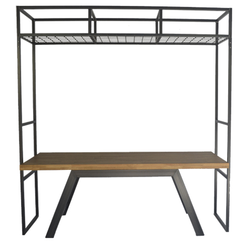frame met dinertafel Steel Oak, bovenblad hout 216x80cm hoogte 235cm frame met dinertafel Steel Oak, bovenblad hout 216x80cm hoogte 235cm