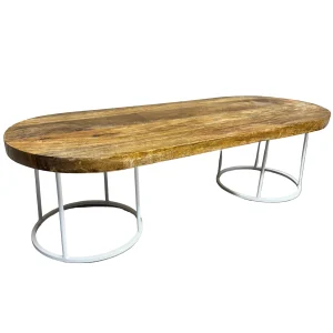 buffetplank hout 80x32cm op 2 buffetverhogers wit 20cm