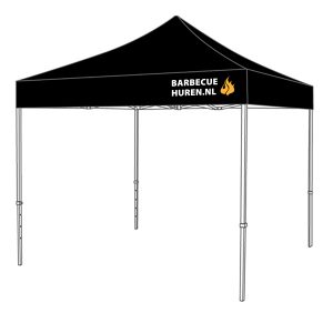 barbecue partytent 3x3mtr zwart doorloophoogte 215cm