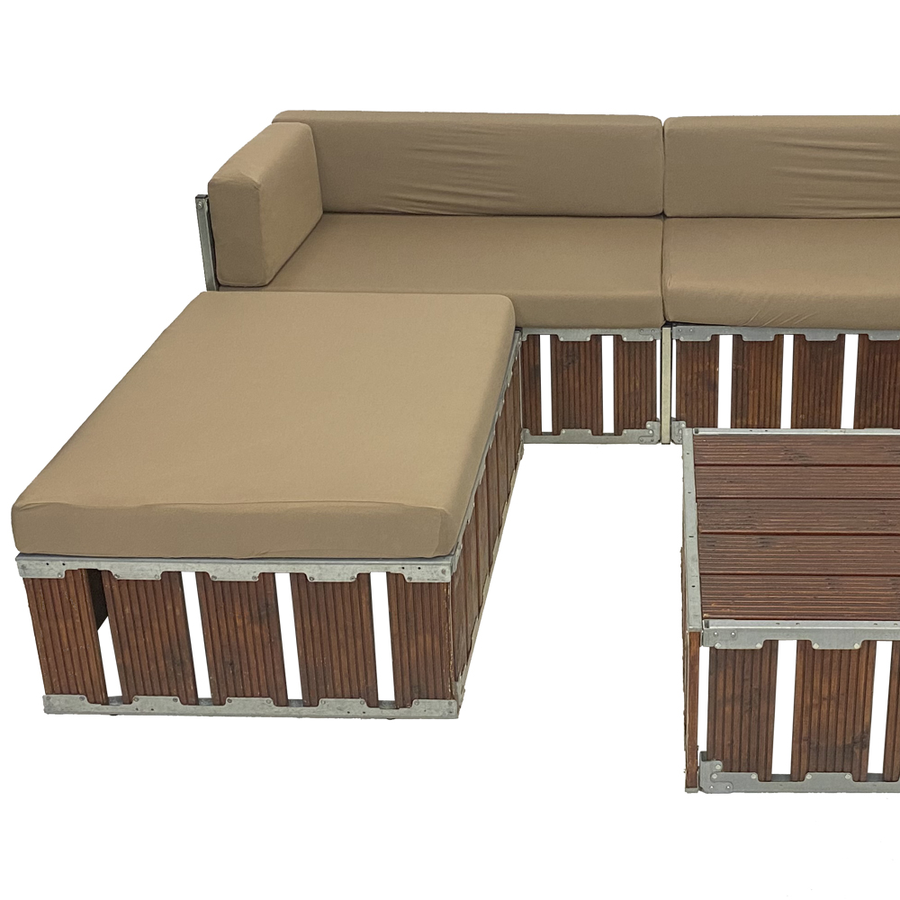 Bounge brown loungeset met kussens taupe zithoogte 45cm Bounge brown loungeset met kussens taupe zithoogte 45cm