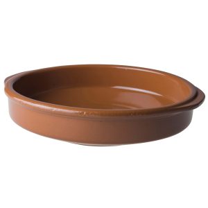 ovenschaal bruin rond 26cm per krat 5 stuks