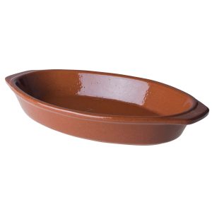 ovenschaal bruin ovaal 24x14cm per krat 6 stuks