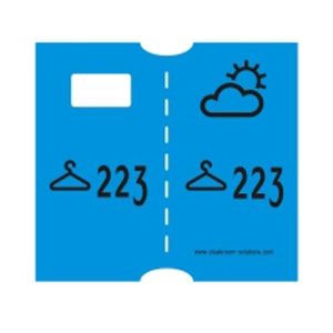 garderobetickets per doos 1000 stuks blauw genummerd tbv kledinghangers*