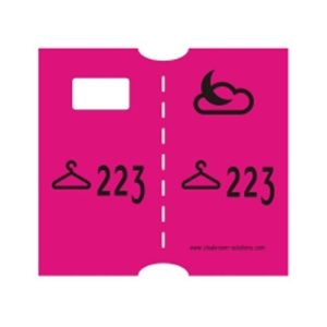 garderobetickets per doos 1000 stuks roze genummerd tbv kledinghangers*