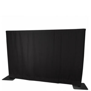 foh-set pipe & drape systeem gordijn zwart geplooid hoogte 120cm, 12 mtr lengte