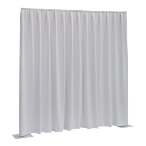 pipe & drape systeem gordijn wit geplooid hoogte 300cm, per kar 27mtr lengte