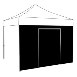 4mtr zijwand pvc zwart met deur tbv partytent