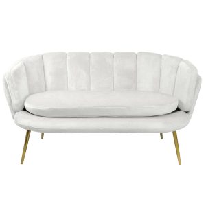bank 2-zits velvet white zithoogte 42cm