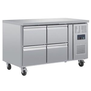 koelwerkbank 4 laden rvs 280 ltr 130x70x90cm(bxdxh) 230V 250W