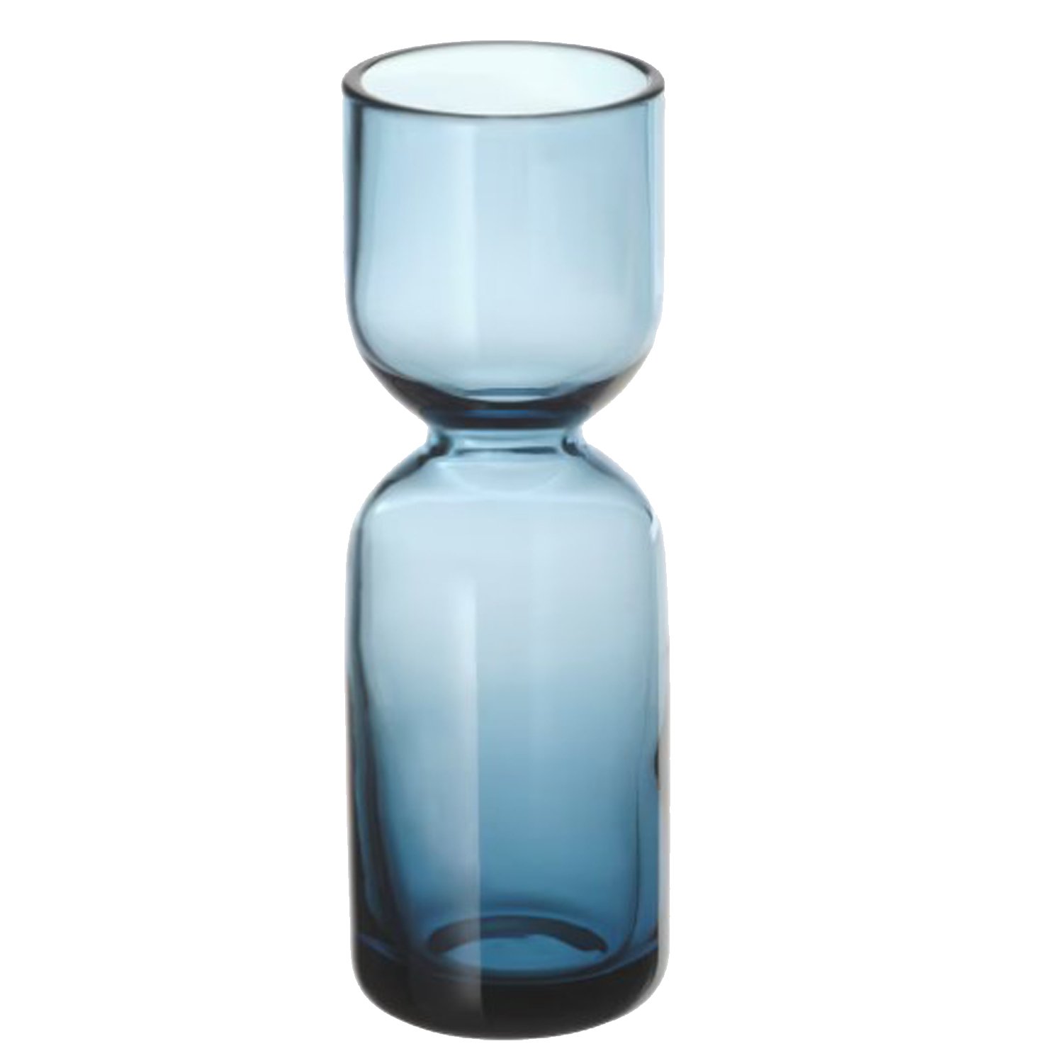 vaasje klein blauw glas 4cm rond, hoogte 13cm vaasje klein blauw glas 4cm rond, hoogte 13cm