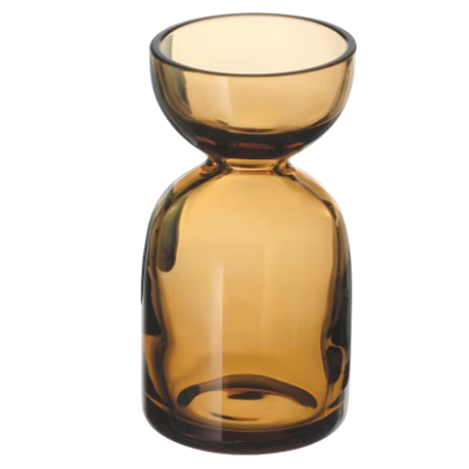 vaasje klein bruin glas 4cm rond, hoogte 9cm vaasje klein bruin glas 4cm rond, hoogte 9cm