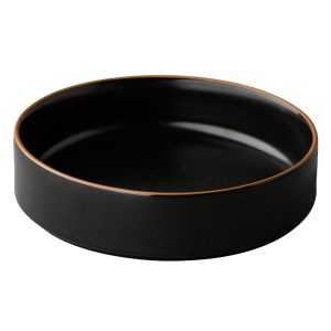 bord plat 15cm Asia black hoge rand per korf 21 stuks
