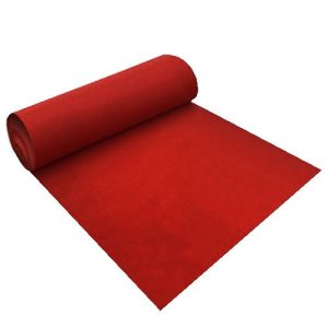 rol 10mtr loper 1mtr breed vilt / projecttapijt rood (3078) inclusief beschermfolie*