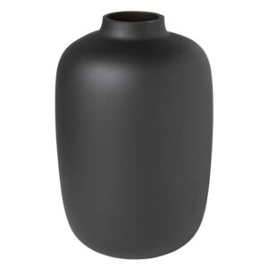 vaas middel mat zwart rond 18cm, hoogte 27cm