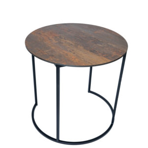 terrastafel Cira rust black, bovenblad rond 80cm roest, hoogte 76cm