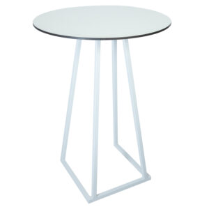 statafel Delta white, bovenblad rond 80cm wit, hoogte 110cm