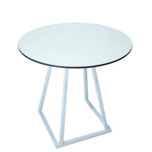 terrastafel Delta white, bovenblad rond 80cm wit, hoogte 75cm