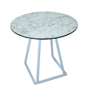 terrastafel Delta marble white, bovenblad rond 80cm marmer, hoogte 75cm