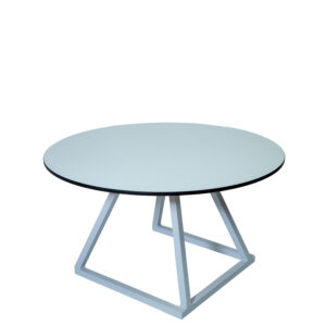 salontafel Delta white, bovenblad rond 80cm wit, hoogte 45cm