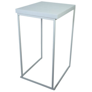 statafel Bloc white, bovenblad wit 60x70cm, hoogte 110cm