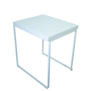 terrastafel Bloc white, bovenblad wit 60x70cm, hoogte 76cm