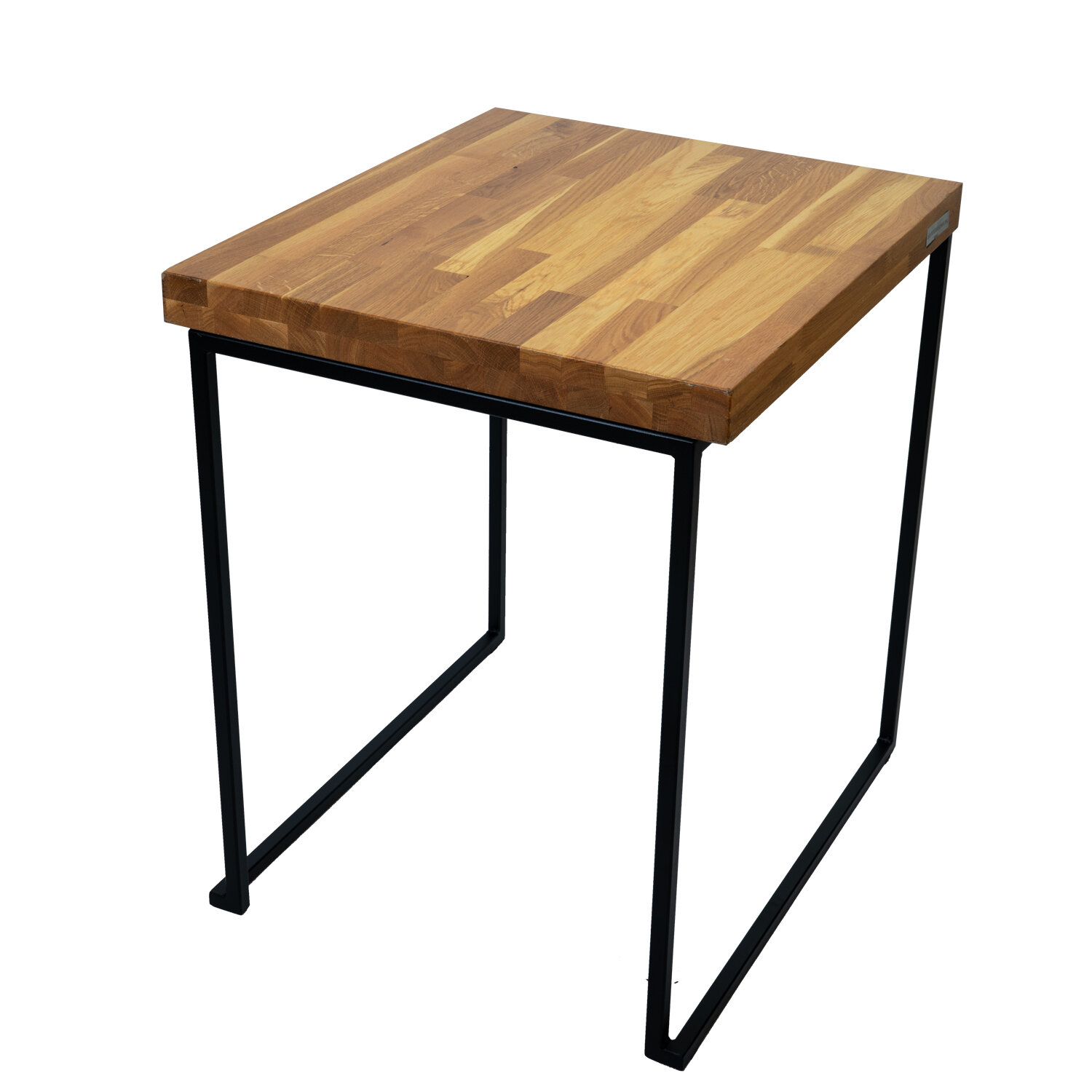 terrastafel Bloc black oak, bovenblad hout 60x70cm, onderstel zwart hoogte 76cm terrastafel Bloc black oak, bovenblad hout 60x70cm, onderstel zwart hoogte 76cm
