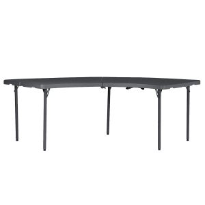 ronde kwart tafel 250x76cm kunststof opklapbaar (tijdens transport 125x92cm) hoogte 75cm