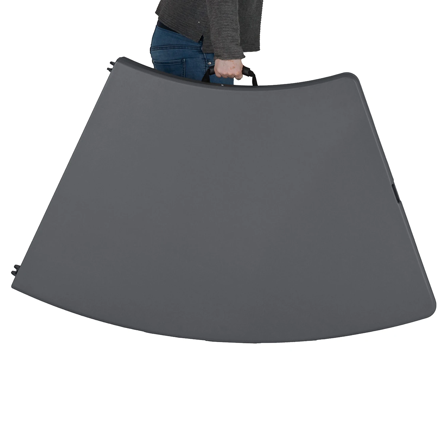 ronde kwart tafel 250x76cm kunststof opklapbaar (tijdens transport 125x92cm) hoogte 75cm ronde kwart tafel 250x76cm kunststof opklapbaar (tijdens transport 125x92cm) hoogte 75cm