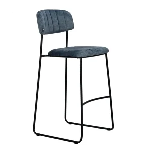 barkruk / barstoel velvet petrol, zithoogte 80cm