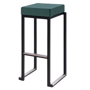 kruk Bloc black zitting velvet green, zithoogte 79cm