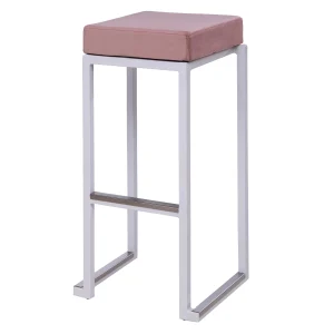 kruk Bloc white zitting velvet dusky pink, zithoogte 79cm