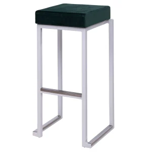 kruk Bloc white zitting velvet green, zithoogte 79cm