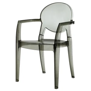 designstoel Ghost transparant met armleuning