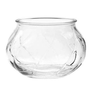 bolvaasje klein rustiek helder glas 11cm rond, hoogte 8cm