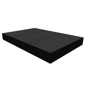 podium 3x2mtr (bxd) hoogte 40cm inclusief tapijttegels antraciet, opstapje en afrokking zwart
